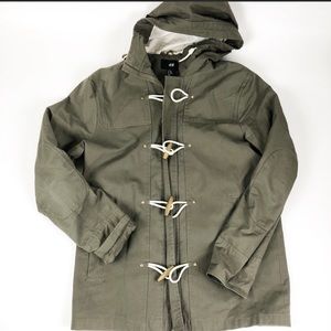 H&M Olive Green Duffle Men’s Parka Jacket Coat